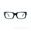 New Handmade Polished Full Rim Rectangle Acetate Frames Unisex Fashion Eyeglasses